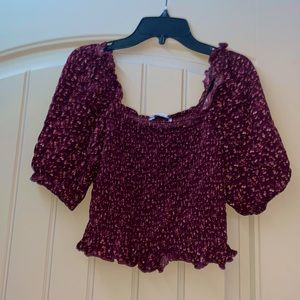 Arizona Jean Co. Red, Floral, Crop top. Size: Small